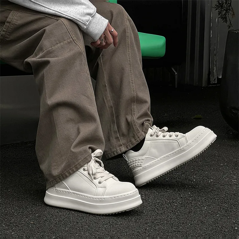 Active Trainee Exclusive Low Top Trendy Board Shoes Unisex Pure White Color-10