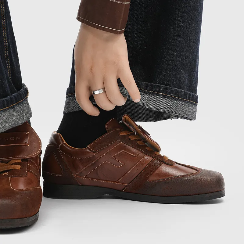 MUYI Breathable Low Top Casual Shoes Unisex Brown-5