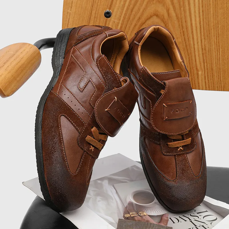 MUYI Breathable Low Top Casual Shoes Unisex Brown-12