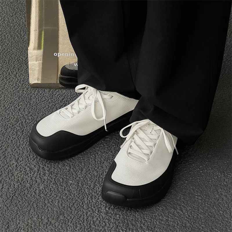 MUYI Casual Shoes Men Low Top Black/White-1