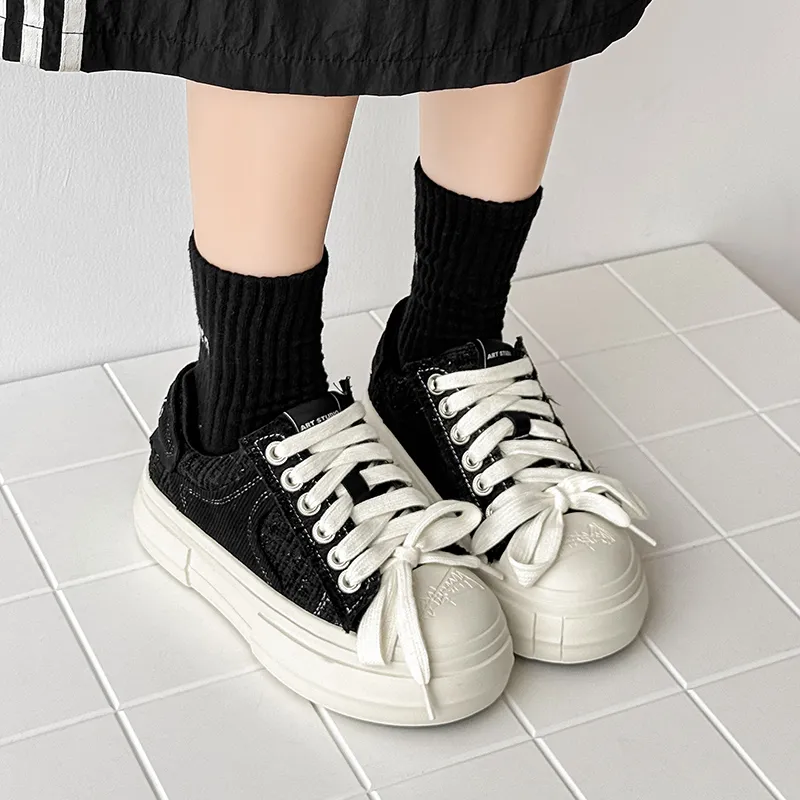 MUYI Low Top Casual Shoes Unisex Black-7
