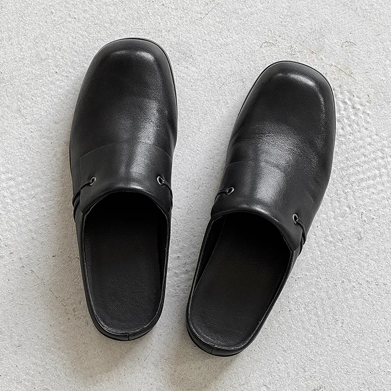 MUYI Rubber Sole Slip Resistant Closed Toe Slippers Unisex Black-7
