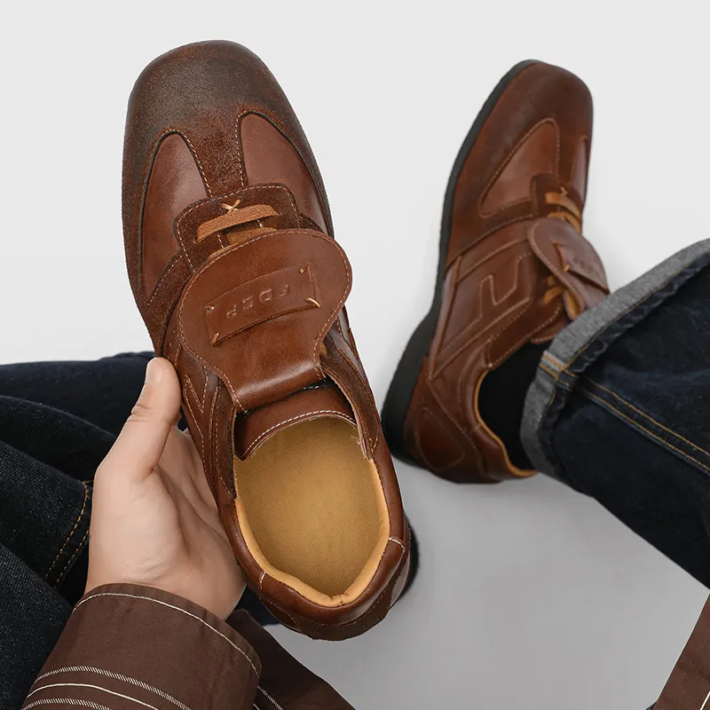 MUYI Breathable Low Top Casual Shoes Unisex Brown-2