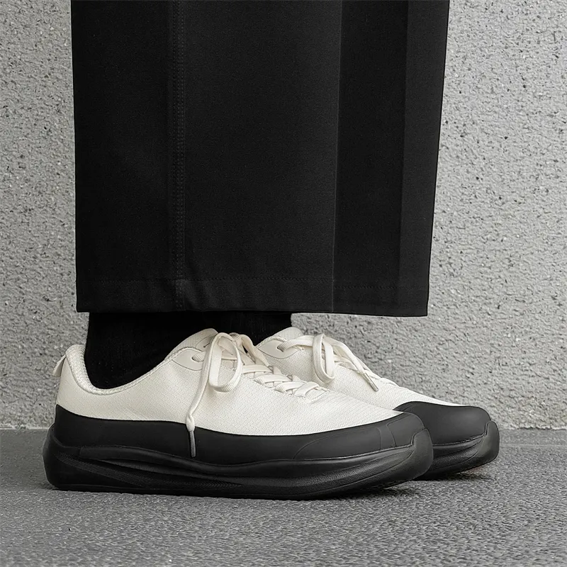 MUYI Casual Shoes Men Low Top Black/White-5