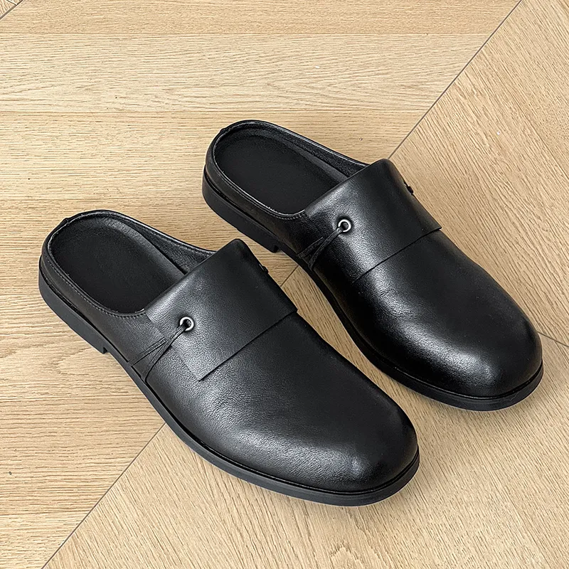 MUYI Rubber Sole Slip Resistant Closed Toe Slippers Unisex Black-9