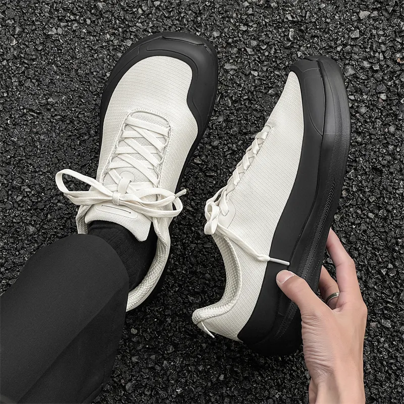 MUYI Casual Shoes Men Low Top Black/White-2