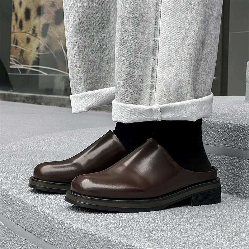 MUYI Rubber Sole Abrasion Resistant Slip Resistant Closed Toe Slippers Men's-14