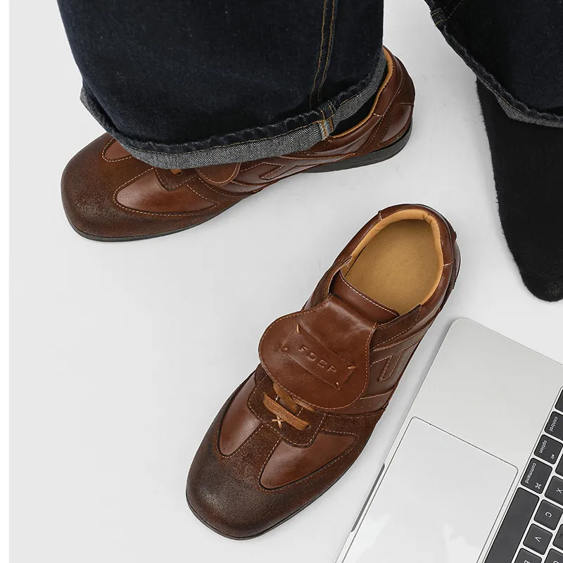 MUYI Breathable Low Top Casual Shoes Unisex Brown-3