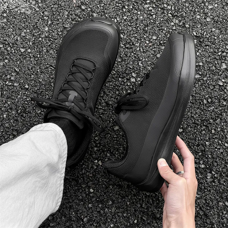 MUYI Casual Shoes Men Low Top Black/White-7