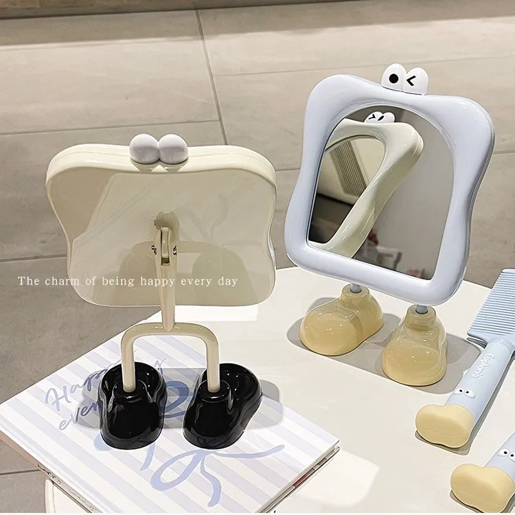 A Few More Cute Cute Cartoon Large Feet Desktop Portable Cartoon Eyes Make Up Mirrors Touch Up-7