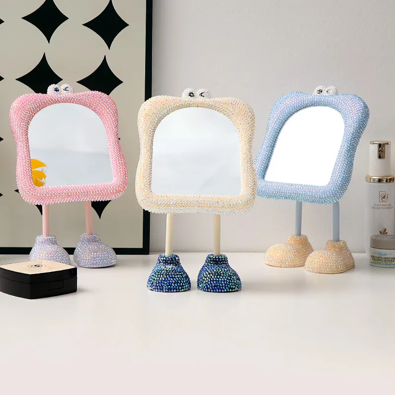 A Few More Cute Cute Cartoon Large Feet Desktop Portable Cartoon Eyes Make Up Mirrors Touch Up-48