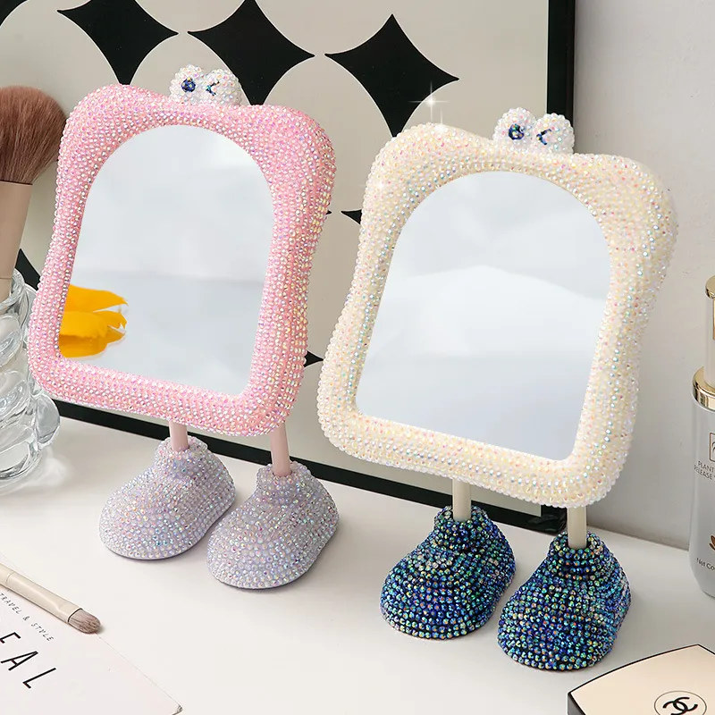A Few More Cute Cute Cartoon Large Feet Desktop Portable Cartoon Eyes Make Up Mirrors Touch Up-46