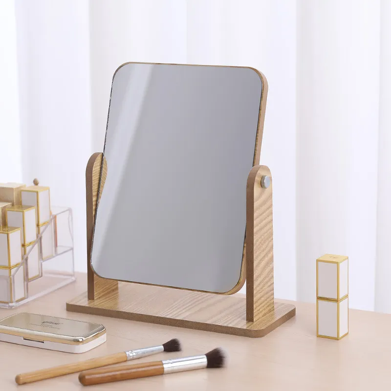A Few More Cute Bedroom Wooden Portable Dormitory Desktop Portable Large Size Make Up Mirrors-2