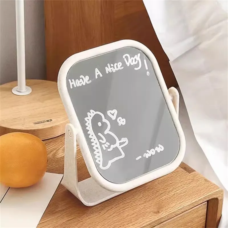 A Few More Cute Portable Straw Makeup Mirror In 'Ins' Minimalist Style Desktop Stand Up Double Sided Mirror Beauty Tool-1