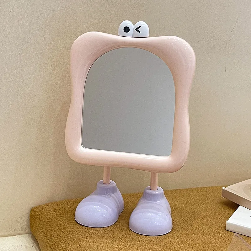 A Few More Cute Cute Cartoon Large Feet Desktop Portable Cartoon Eyes Make Up Mirrors Touch Up-10