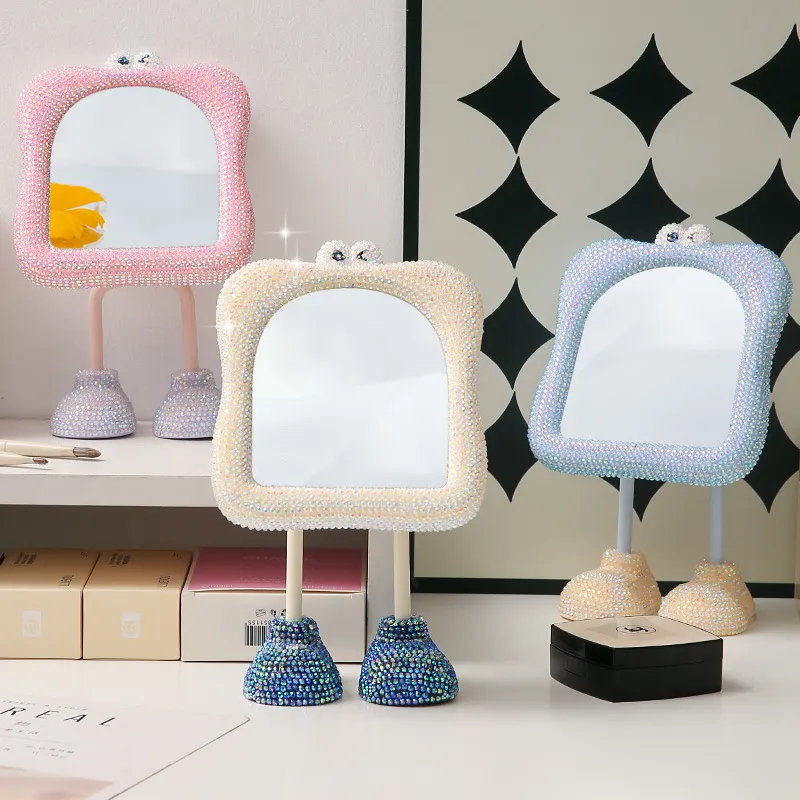 A Few More Cute Cute Cartoon Large Feet Desktop Portable Cartoon Eyes Make Up Mirrors Touch Up-45