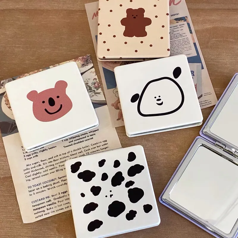 A Few More Cute Bear Child Desktop Portable Folding Mirror Make Up Mirrors-4