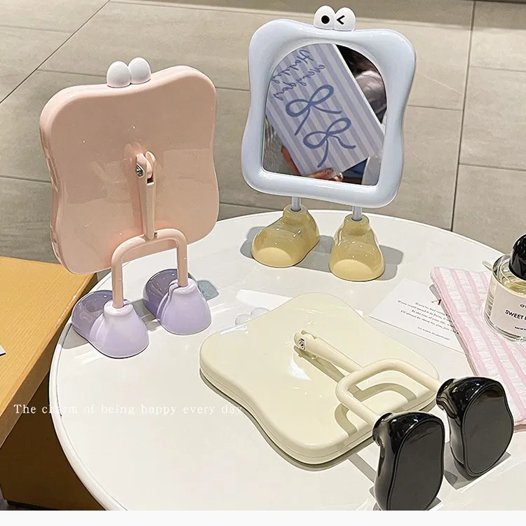 A Few More Cute Cute Cartoon Large Feet Desktop Portable Cartoon Eyes Make Up Mirrors Touch Up-20