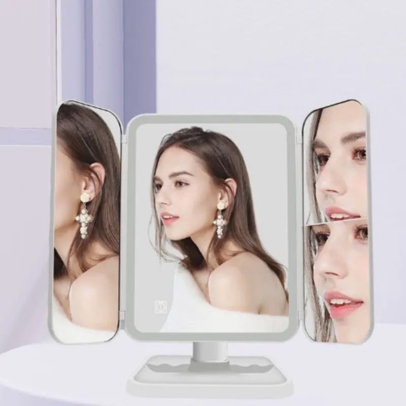 A Few More Cute Portable Desktop Light Up Mirror LED Light Smart Makeup Mirror-4