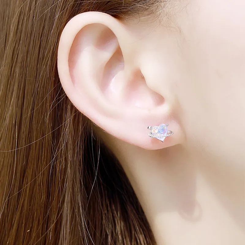 TRVMOE S990 Sterling Silver Stud Earrings Women's-2