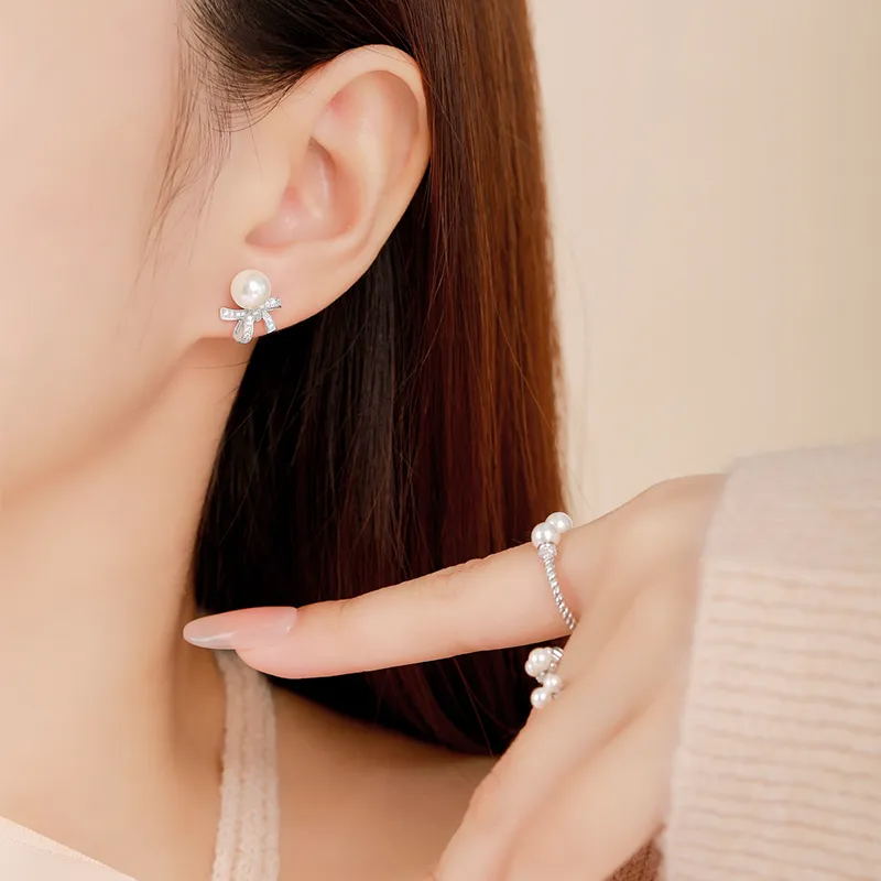 TRVMOE S925 Silver Stud Earrings Women's-1