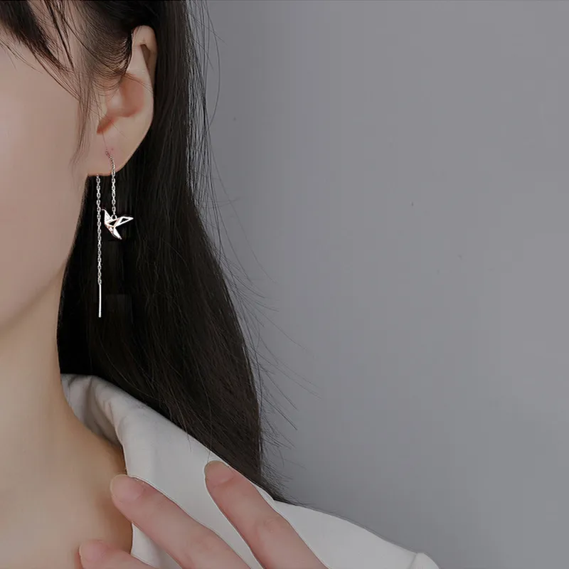 TRVMOE 999 Fine Silver Drop Earrings Women's-1