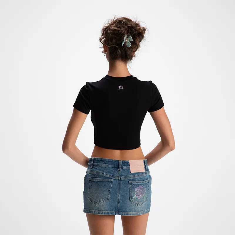 NANA JACQUELINE Denim Short Skirts Women's Denim Blue-2