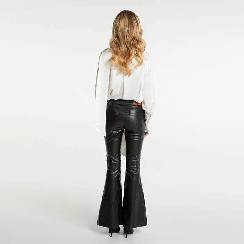 NANA JACQUELINE Leather Pants Women's Black-5