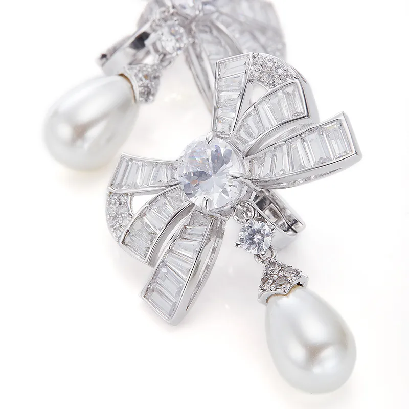 NANA JACQUELINE Brass Earrings Women's White-2