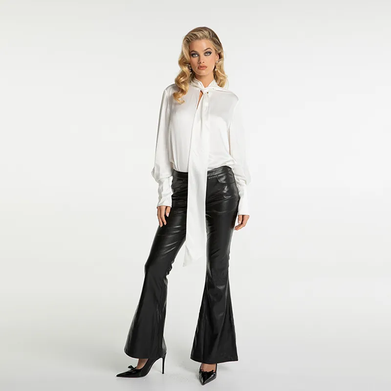 NANA JACQUELINE Leather Pants Women's Black-2