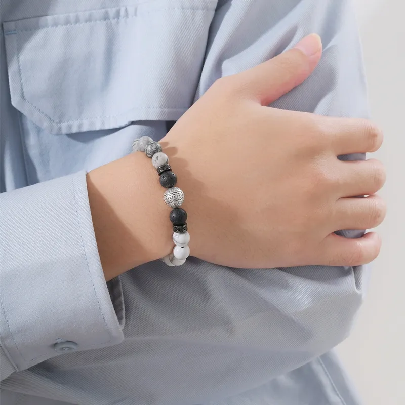 LIANDUO Map Stone Bracelets Unisex-2