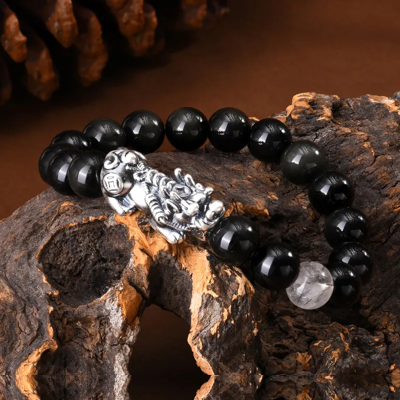 LIANDUO Obsidian Bracelets Men's-3
