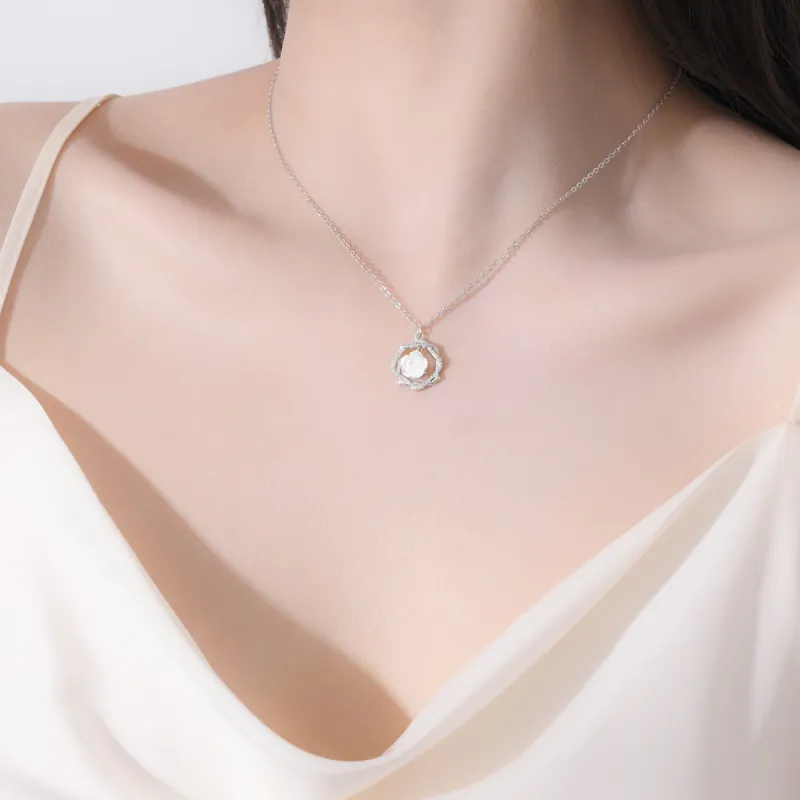 LIANDUO Shell Necklaces Women's Silver Good Luck-4