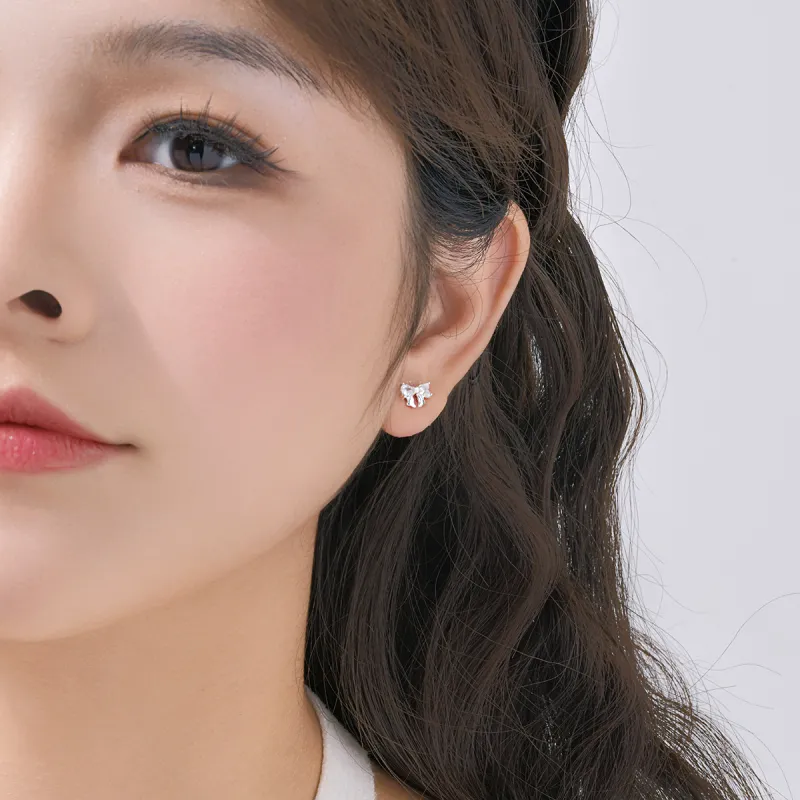 LIANDUO S999 Fine Silver Stud Earrings Women's-5
