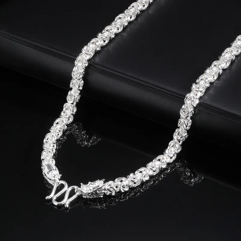 LIANDUO S990 Sterling Silver Necklaces Unisex-5