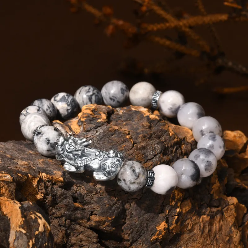 LIANDUO Map Stone Bracelets Men's-1