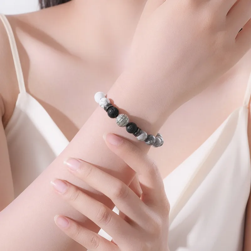 LIANDUO Map Stone Bracelets Unisex-3