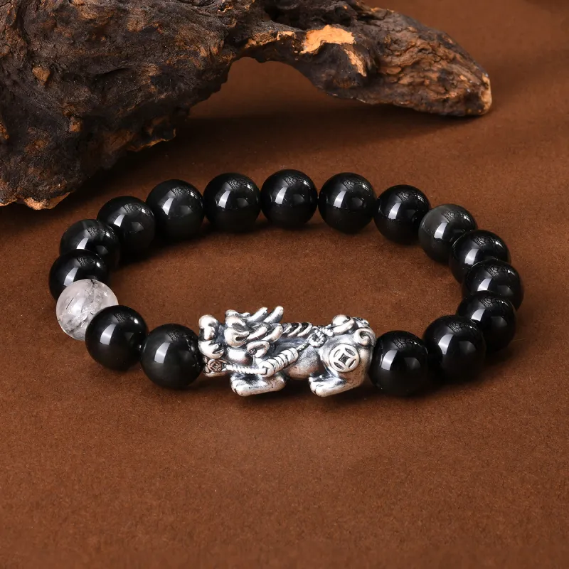 LIANDUO Obsidian Bracelets Men's-6