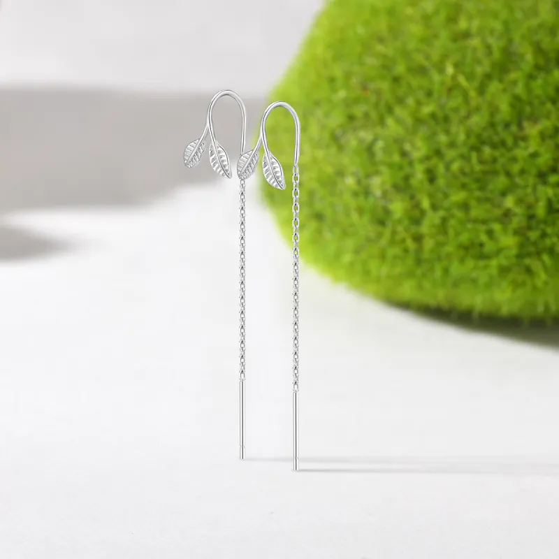 LIANDUO 925 Sterling Silver Drop Earrings Women's Good Luck-3