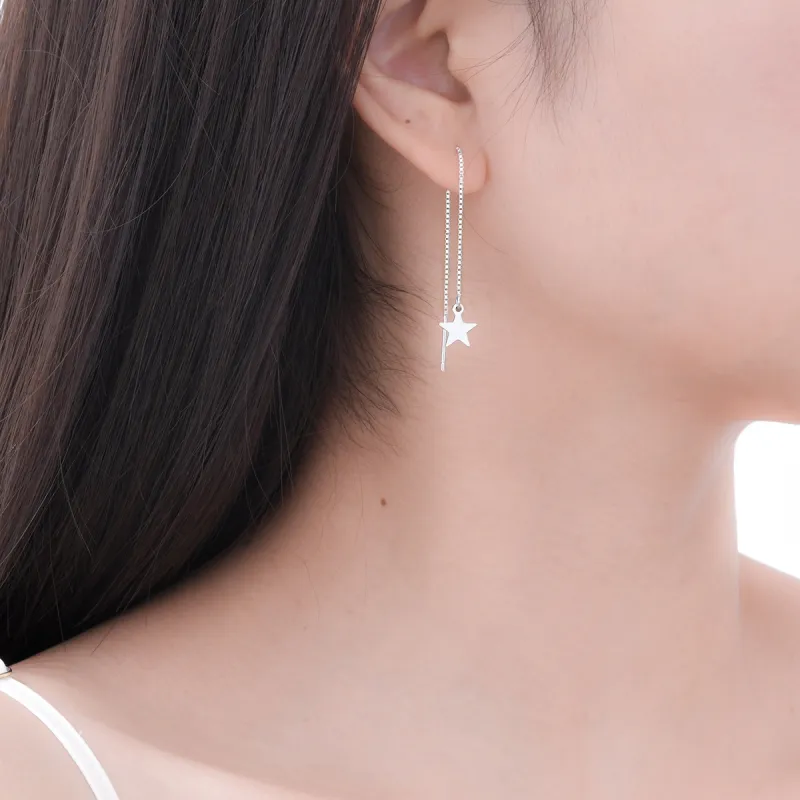 LIANDUO S990 Fine Silver Drop Earrings Women's-5