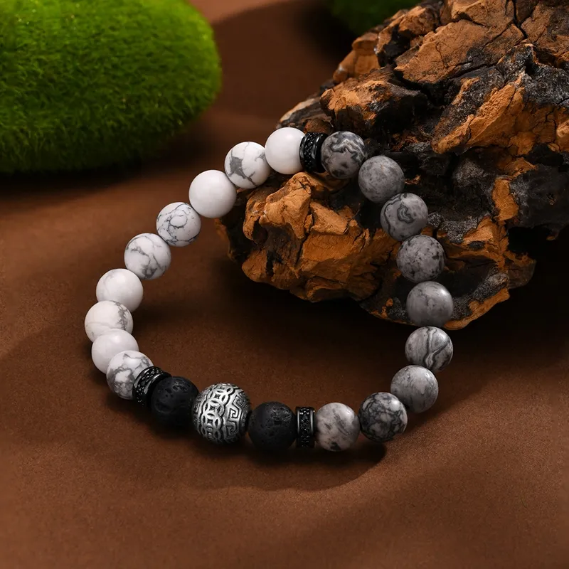LIANDUO Map Stone Bracelets Unisex-5