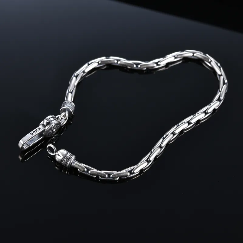 LIANDUO S925 Silver Bracelets Men's-4