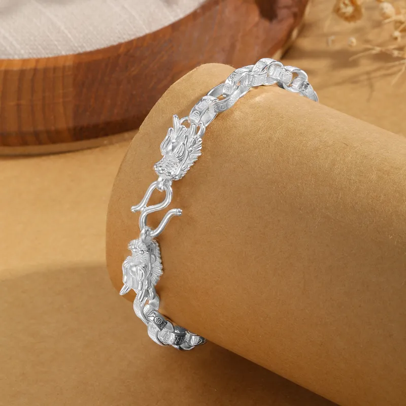 LIANDUO S 990 Silver Pure Silver Bracelets Men's-3