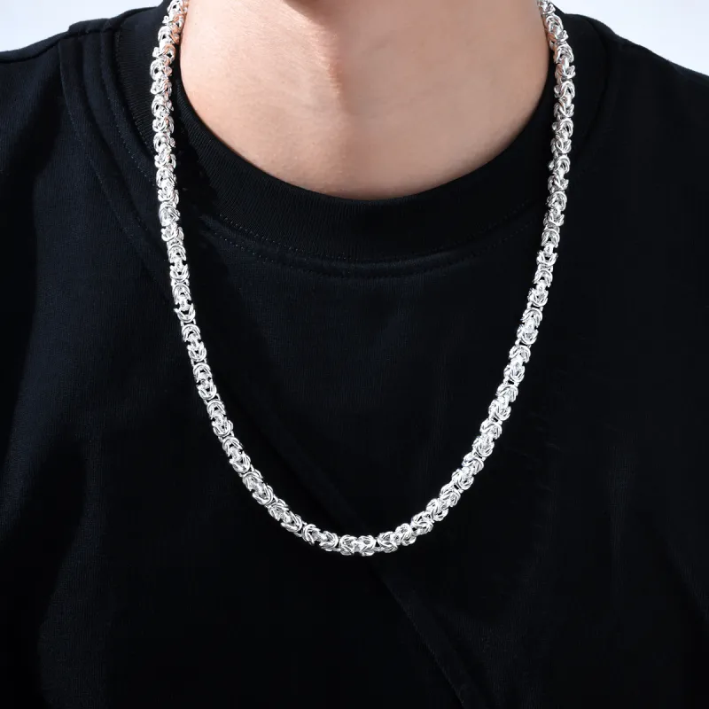 LIANDUO S990 Sterling Silver Necklaces Unisex-1