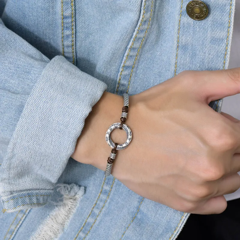 LIANDUO S999 Fine Silver Bracelets Men's-2