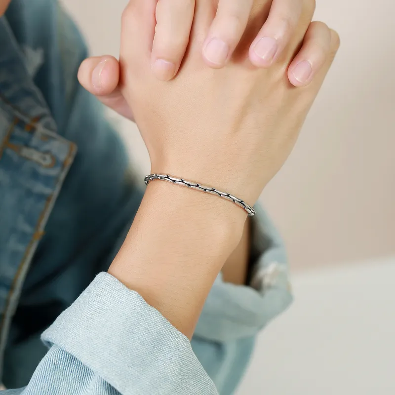 LIANDUO S925 Silver Bracelets Men's-1