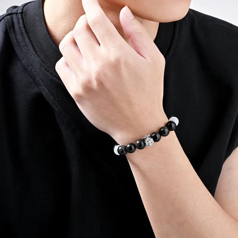 LIANDUO Natural Obsidian Bracelets Men's-4