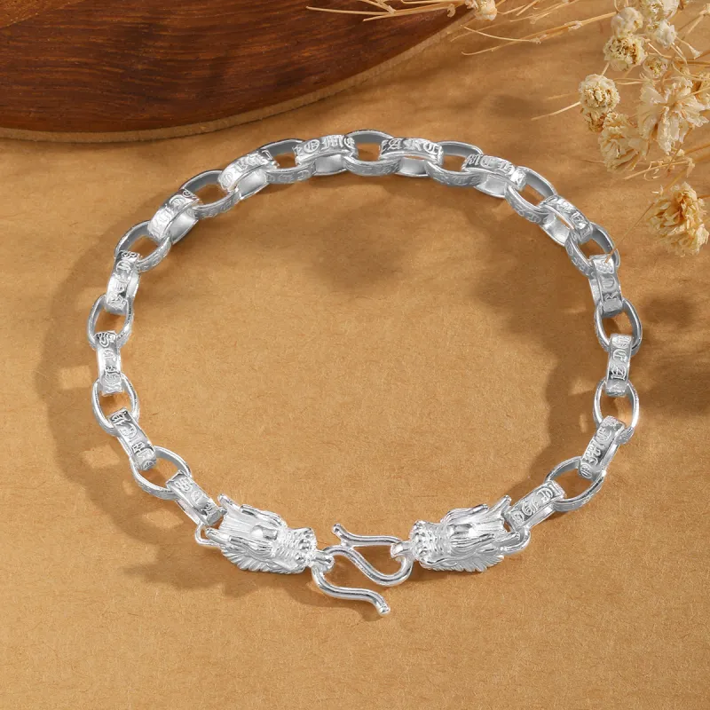 LIANDUO S 990 Silver Pure Silver Bracelets Men's-2