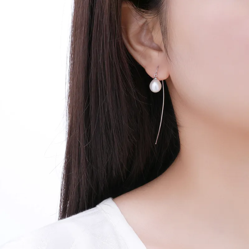 LIANDUO Freshwater Pearl Drop Earrings Women's-5