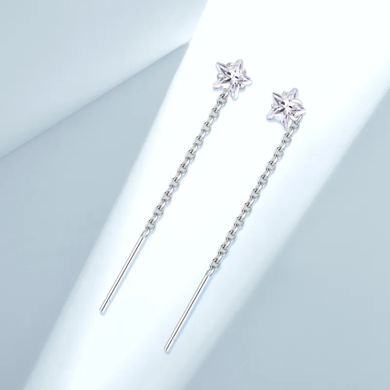 LIANDUO 925 Sterling Silver Drop Earrings Women's-4